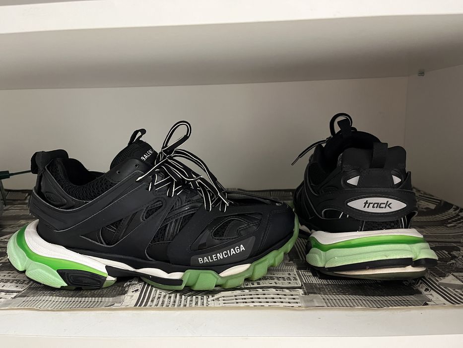 Balenciaga Track Black Green Glow