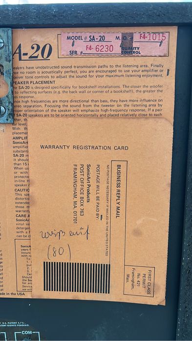 Bose SonycArt SA-20 (RARITĂȚI)