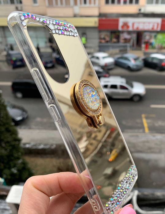 Husa cu oglinda, pietricele si inel Huawei Nova 9 / P50 Pro / P60 Pro