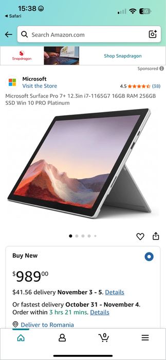 Tableta Microsoft Surface Pro 7+, Procesor Intel Core i7-1165G7