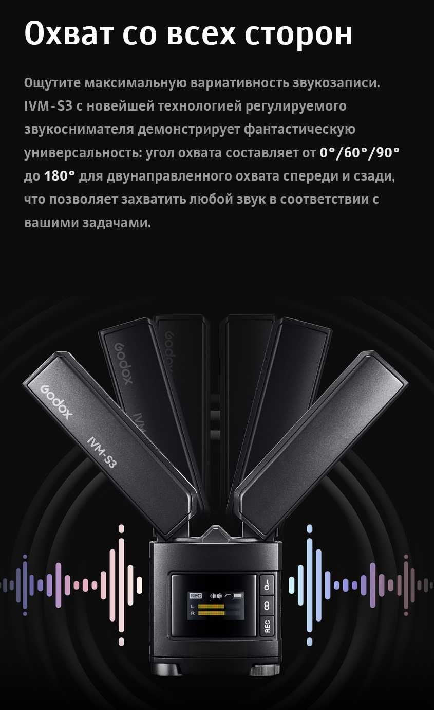 Микрофон пушка Godox IVM-S3 накамерный