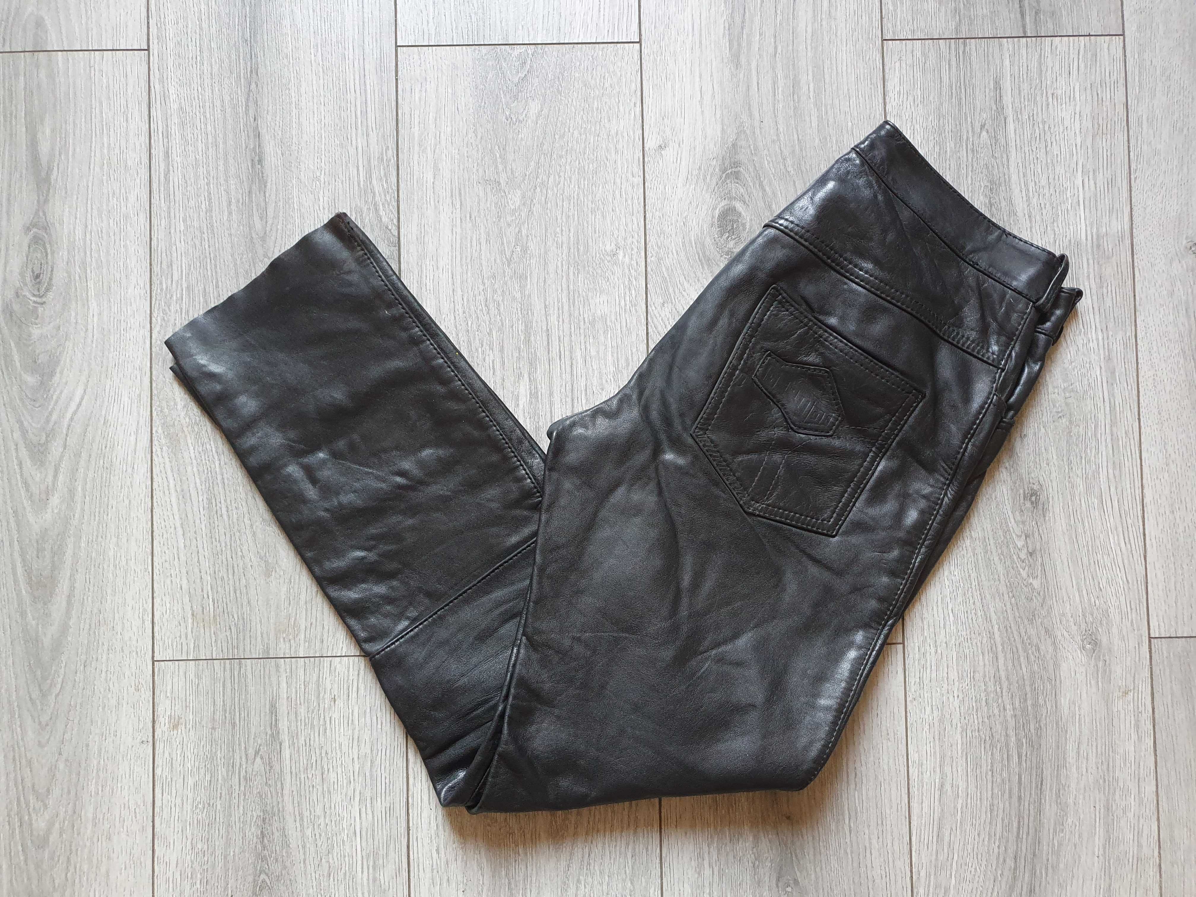 Pantaloni de piele GERMOT (rock, motor, biker) - Talie 81 cm