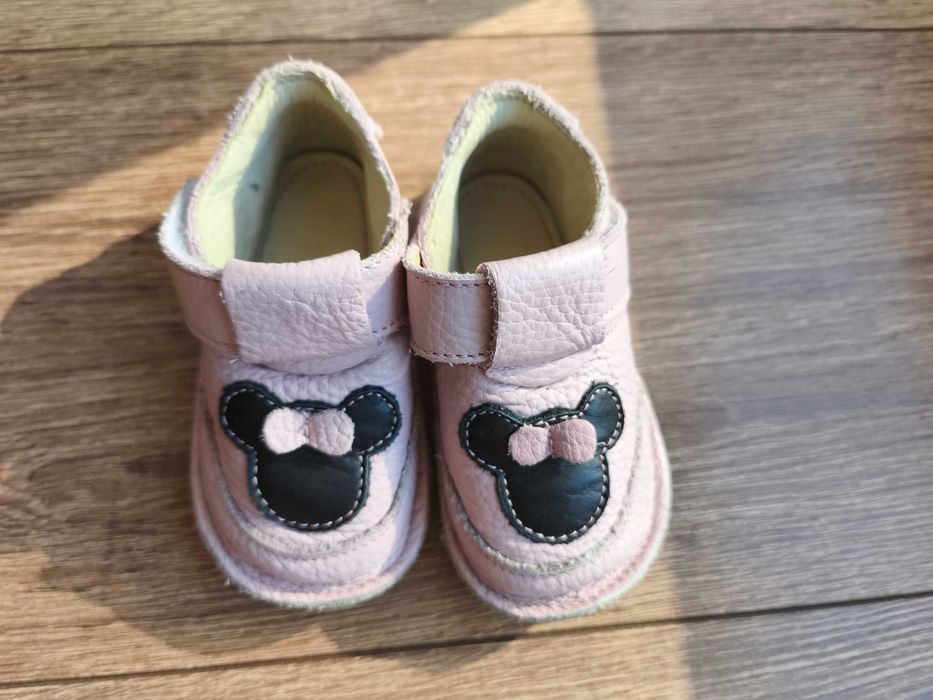 Pantofi barefoot piele naturala fetițe , mărimea 19