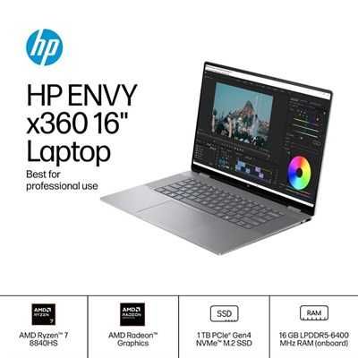 Hp Envy x360 14" WUXGA IPS 300Nits Ryzen™ 7 8840HS LPDR5 16GB SSD 1 TB