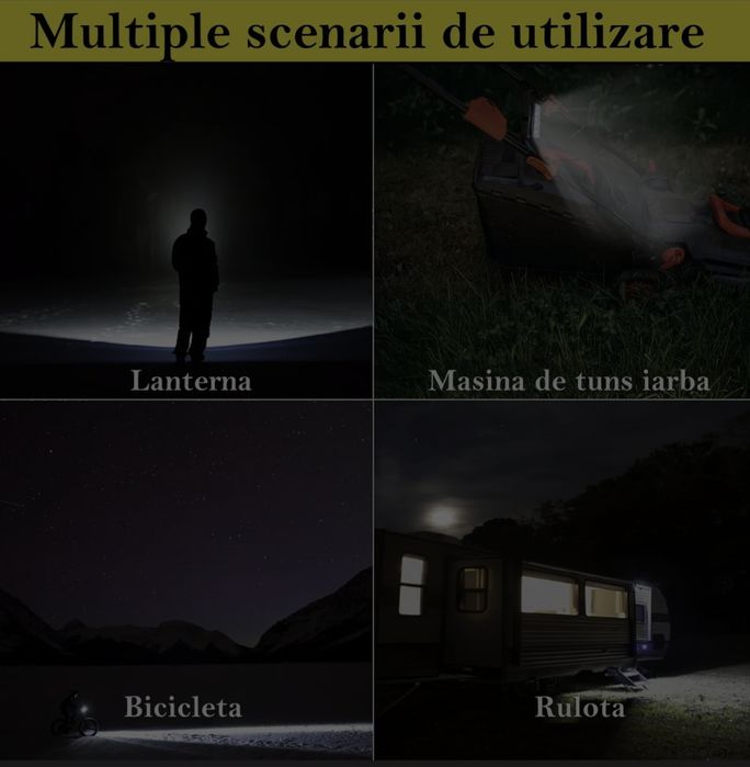 Lanterna led far Lumina frontala ledbar bicicleta trotineta lampa stop