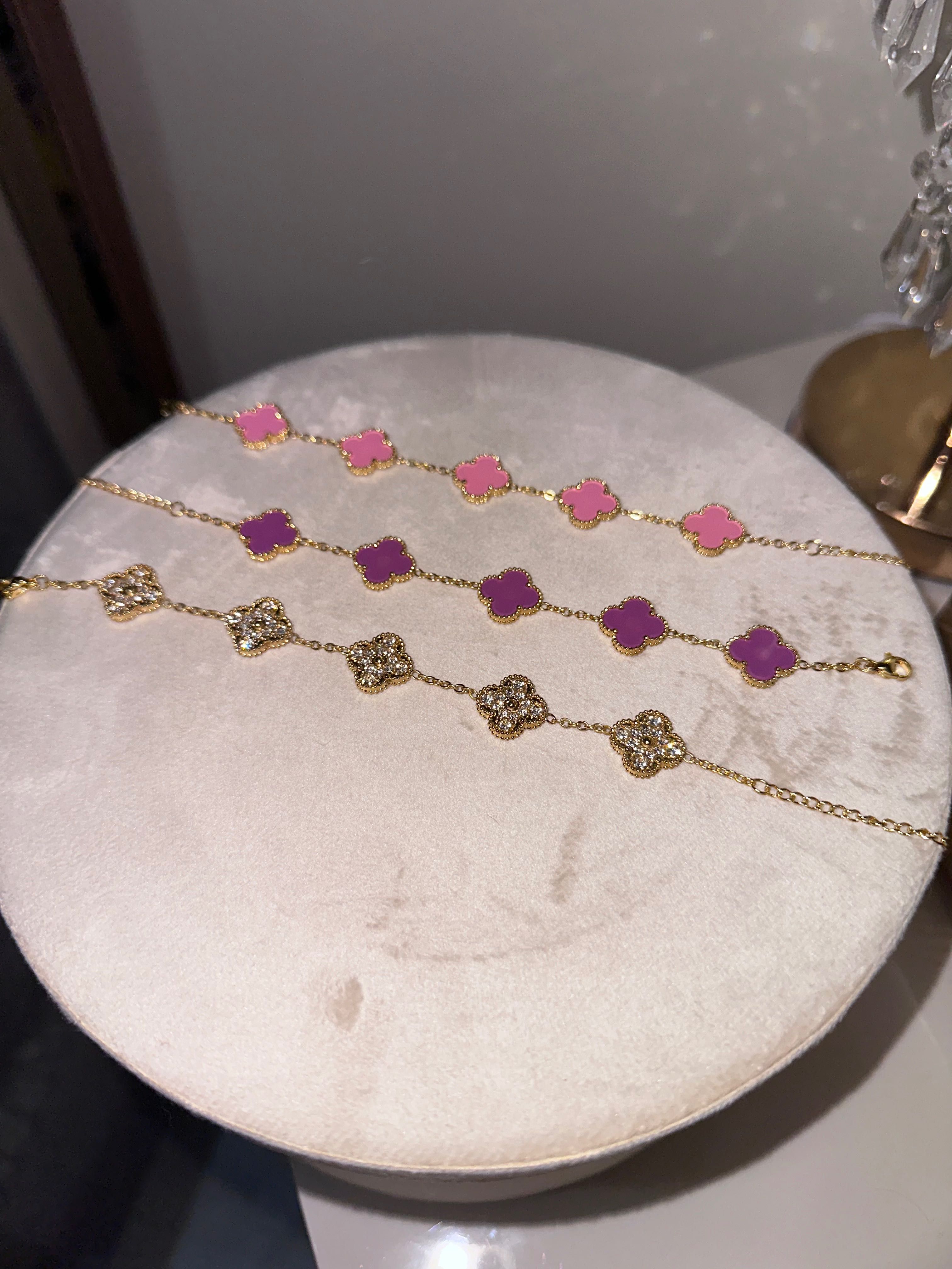 Гривни с детелини по модел на Van Cleef двулицеви