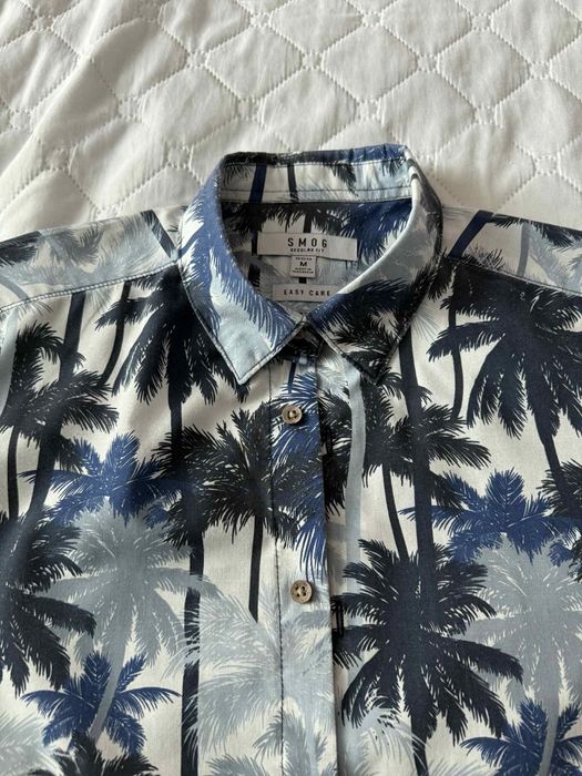 Лятна мъжка риза с палми – къс ръкав