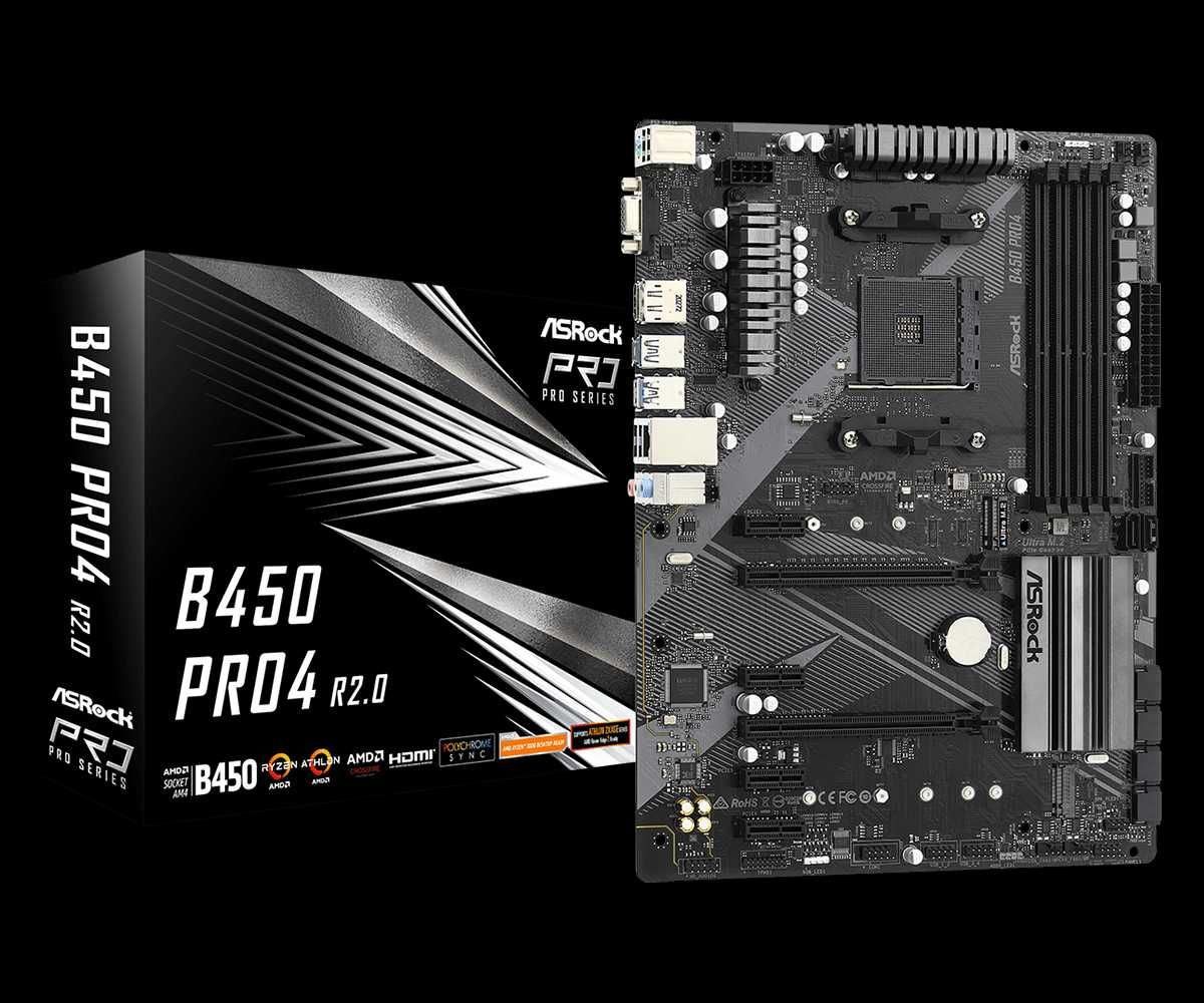 Материнская плата ASRock B450 PRO4 R2.0 AM4 4XDDR4