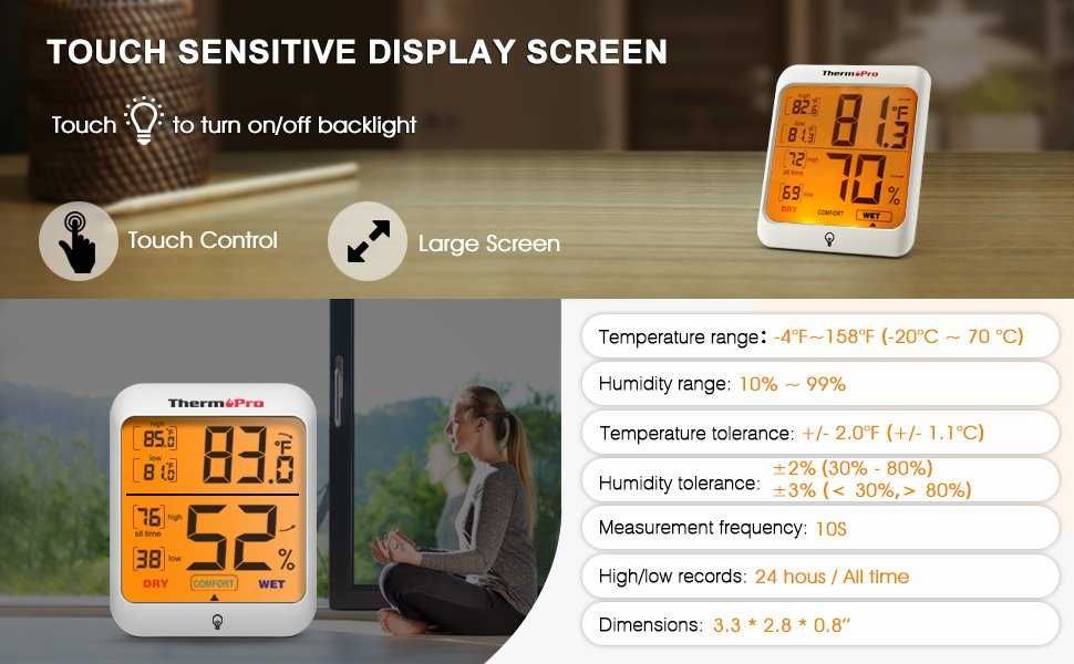 Дигитален термометър с хигрометър - ThermoPro TP53
