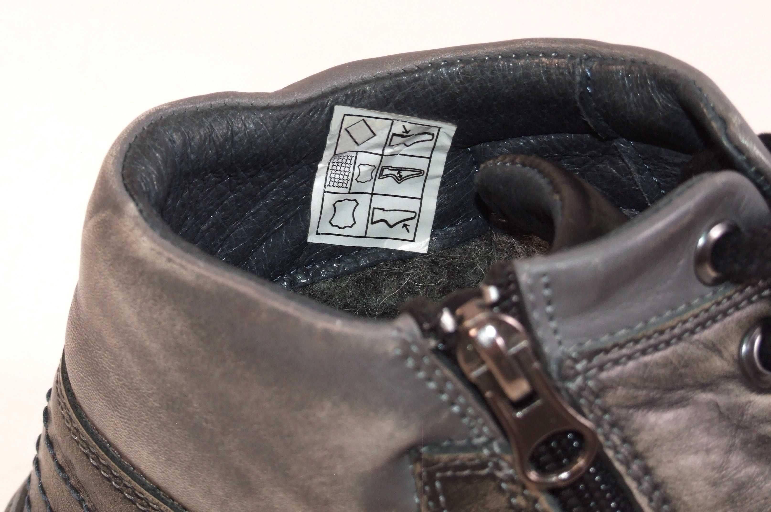 Ghete casual KRISBUT barbati, mas. 44, imblanite, piele naturala, NOI