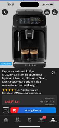 Espressor automat Philips Ep3221/40