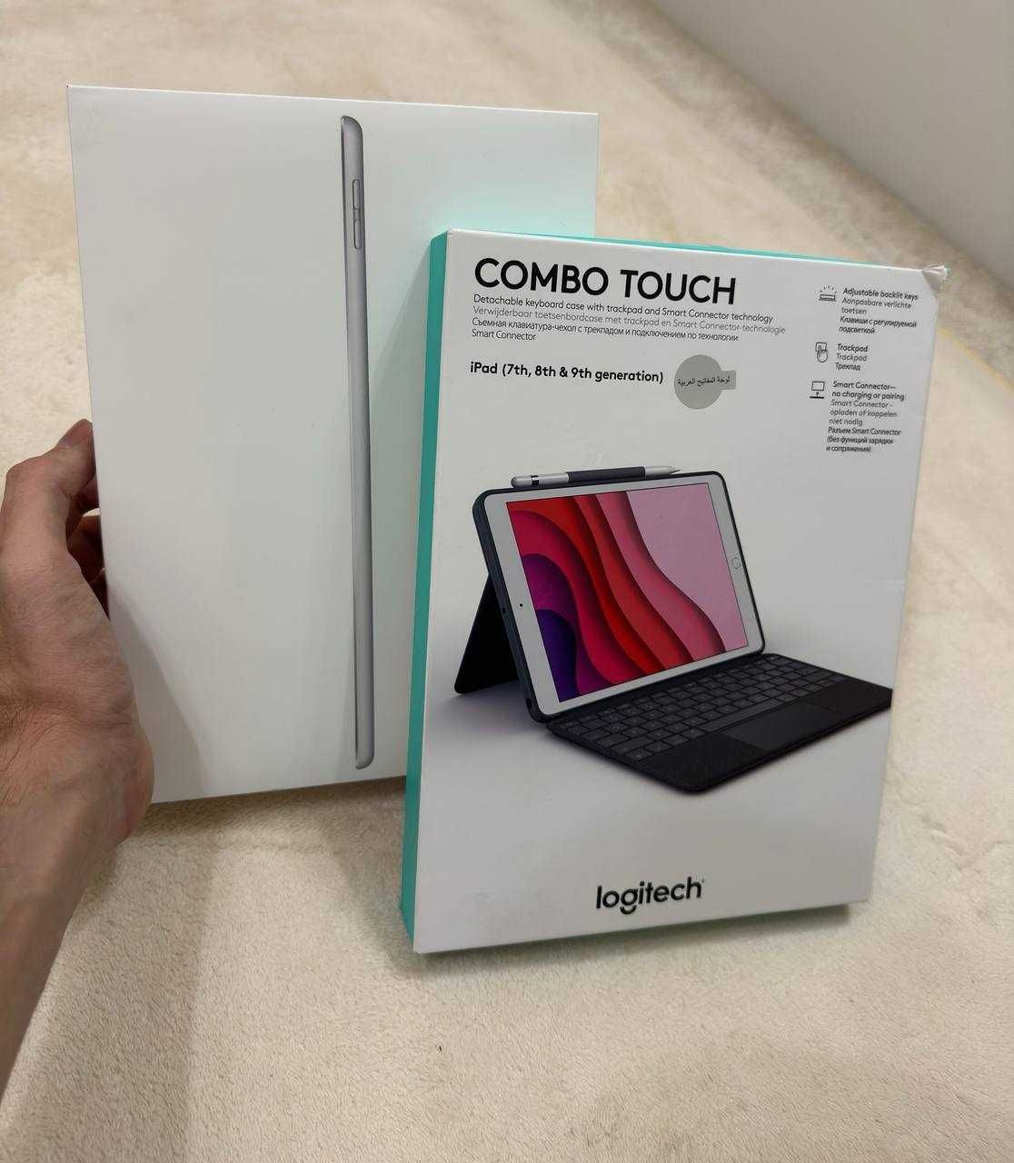 iPad 8 128GB WiFi Silver + Logitech Klaviatura Chexol + Steklo