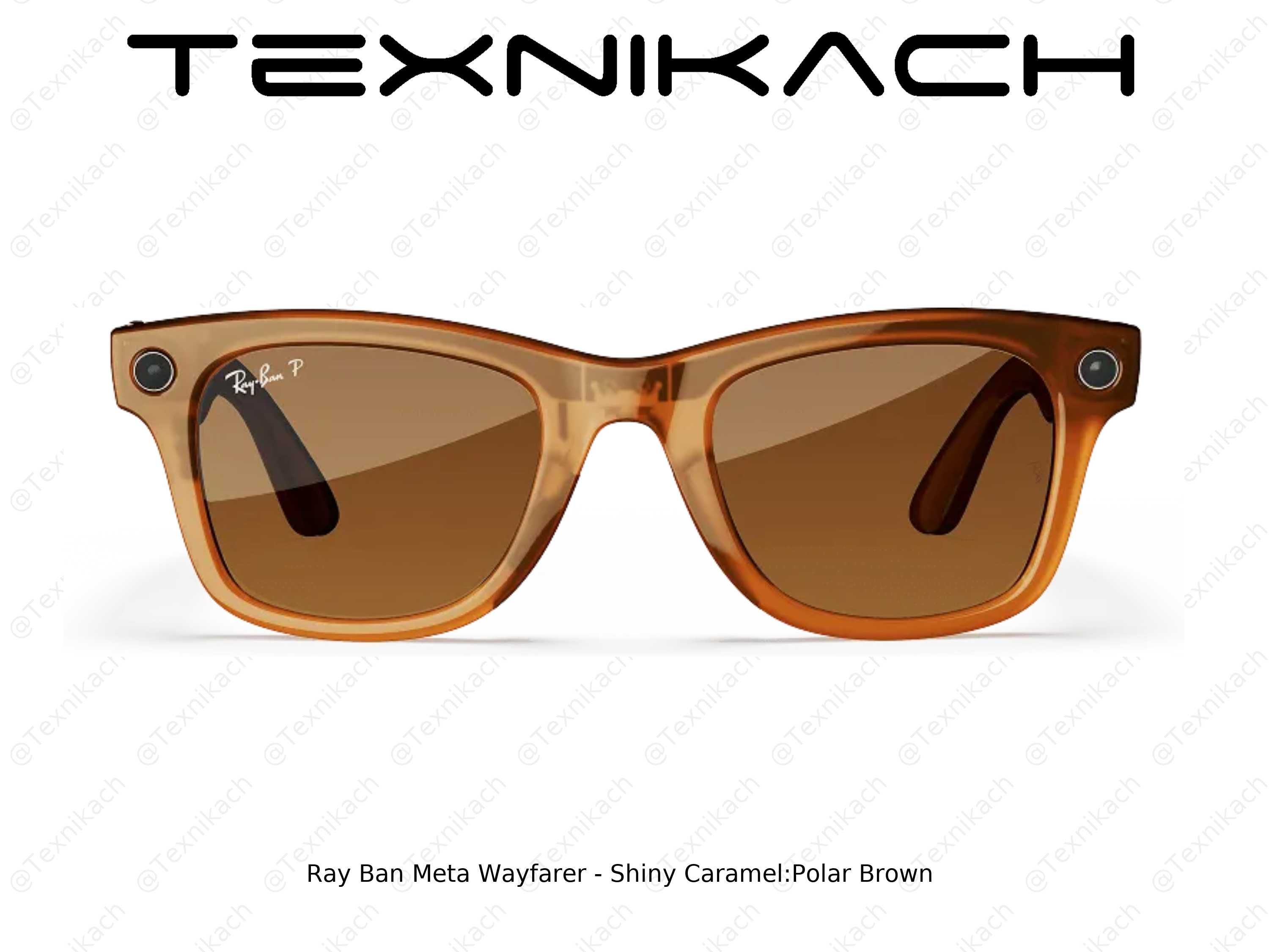 Yangi • Ray Ban Meta Wayfarer - Shiny Caramel Polar Brown • Dastavka