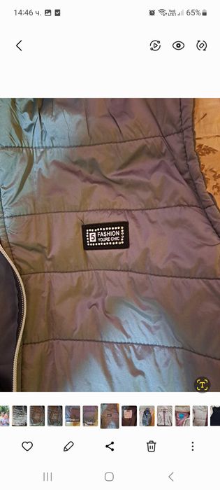 Елек за моммиче цвят сиво-сребристо