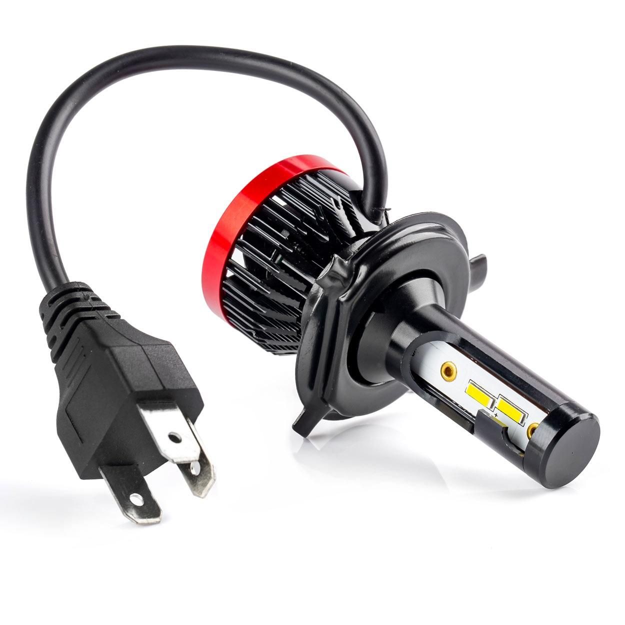 комплект led лед диодни крушки за фар amio h4 h/l bf mini - 50w. ...