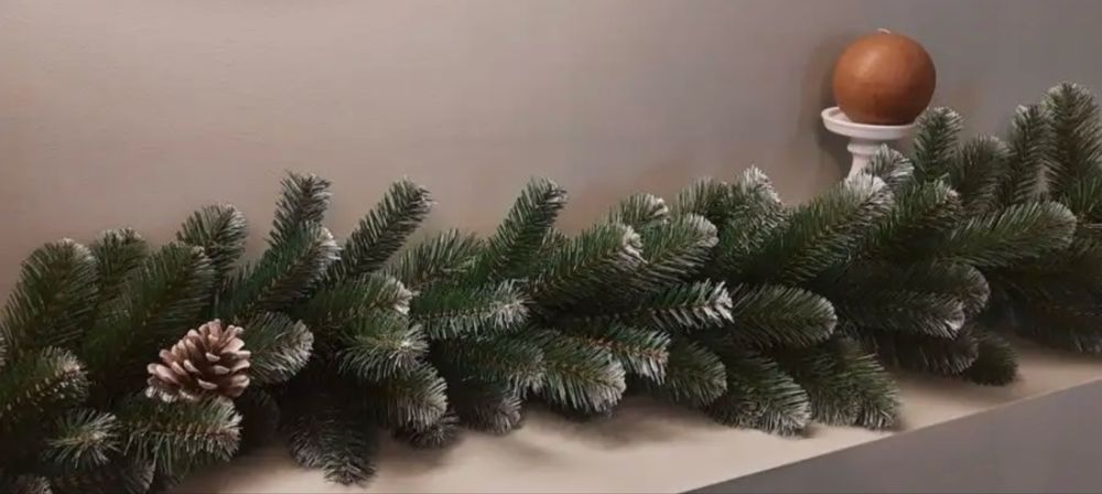 Хвойная гирлянда Ветка на камин или тумбу (Царь ёлка) 140 см