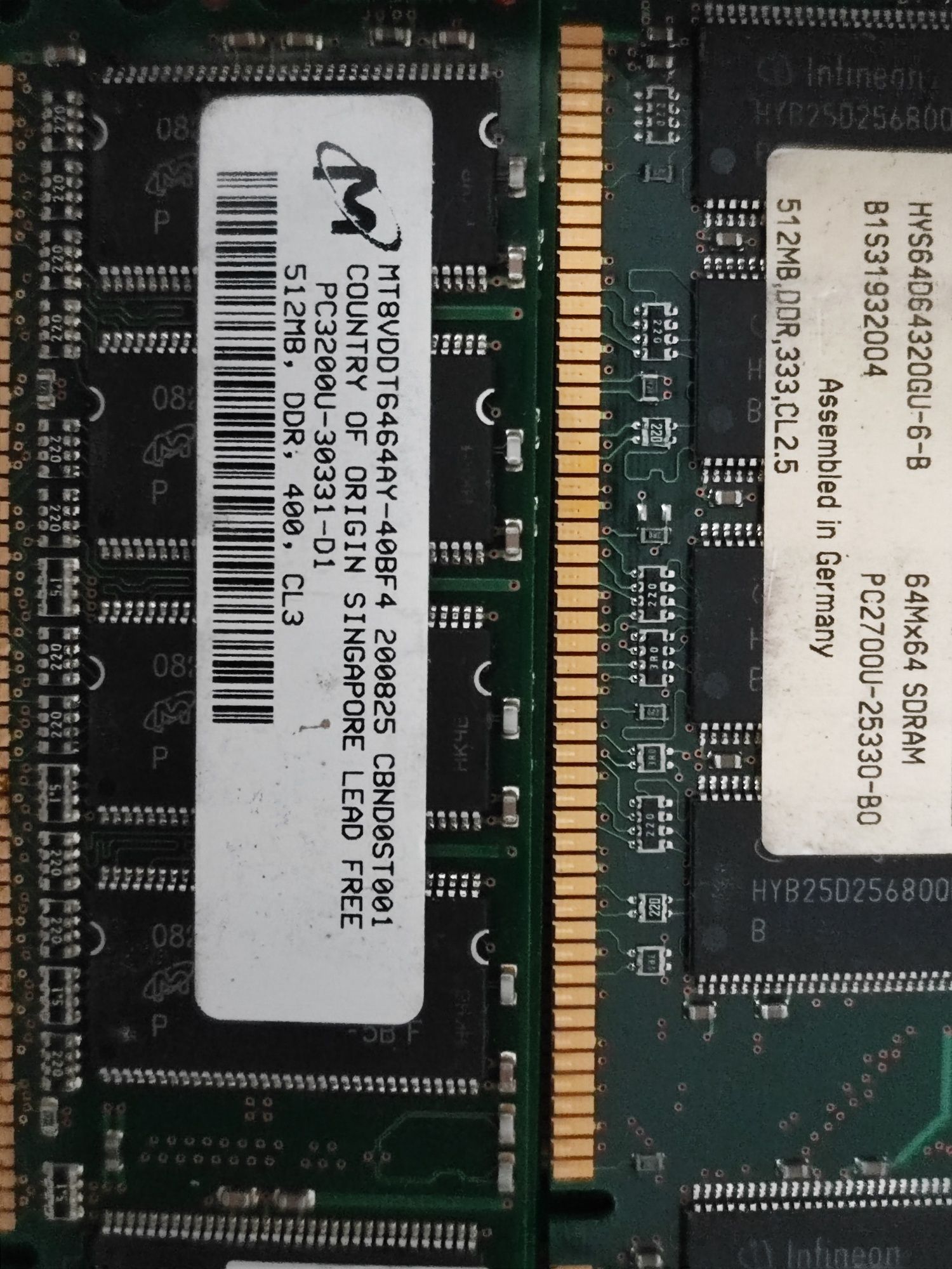 Memorii 512mb DDR1 Kingston infineon