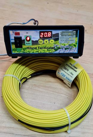 Kit Hibrid Termostat Digital Incalzire Rasaduri cu Cablu incalzitor