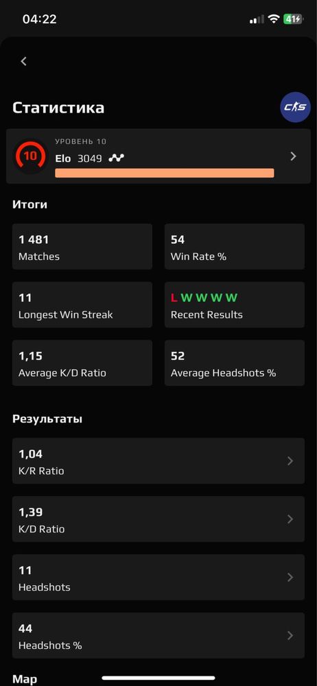 Продаю топовый FACEIT аккаунт (10 lvl / 3049 elo)