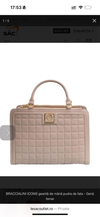 Geanta bracialini nude piele