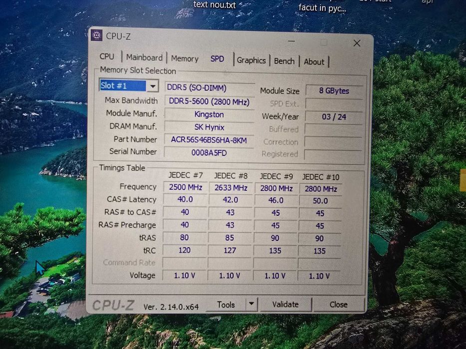 Vand 2x8G Ram DDR5 leptop Kingston