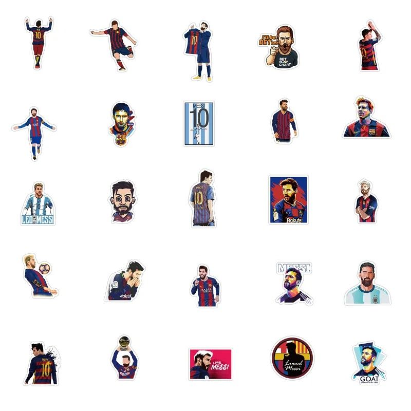 Set 50 abțibilduri stickers Messi Barcelona Argentina laptop chitara