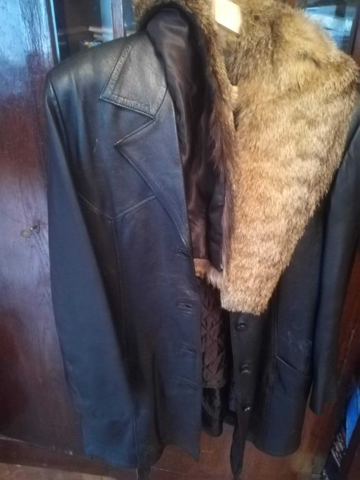 Дамско дълго кожено яке с допълнителна подплата и с/ без кожена яка