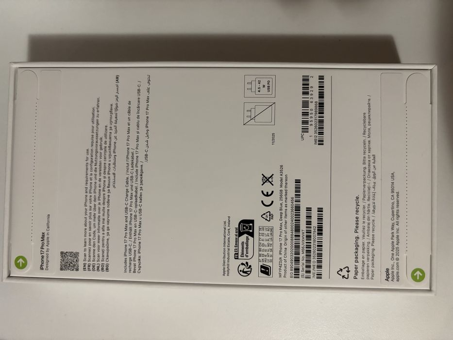 Iphone 17 Pro Max ,Deep Blue ,256 MB