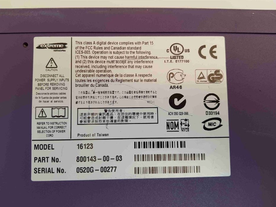 Switch 24 port Gigabit Managed Layer 3 Extreme Networks Summit X450-24