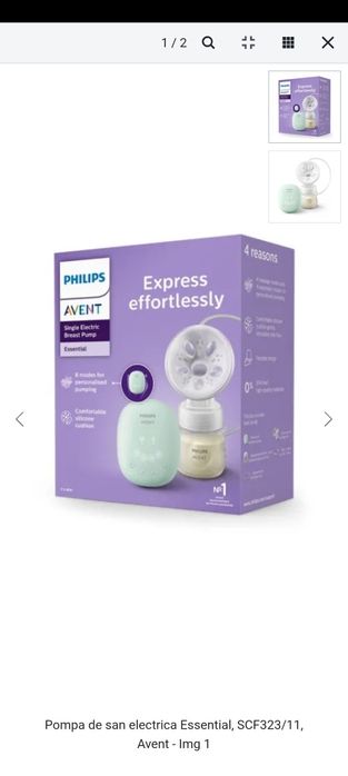 Pompa de san electrica Essential Philips Avent, SCF323/11, Philips