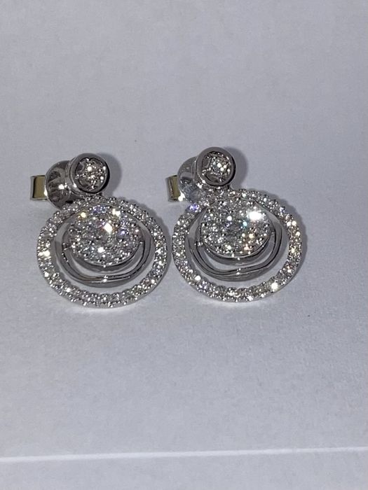 Cercei aur alb 18kt.cu diamante 0.90ct