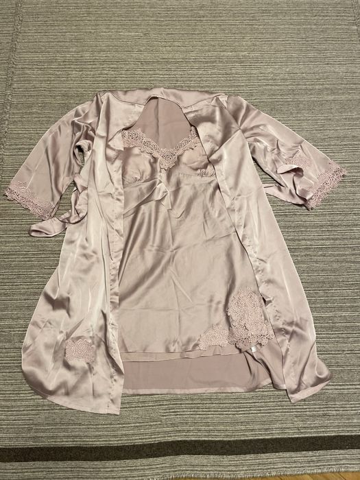 Compleu 2 piese halat+ rochie satin