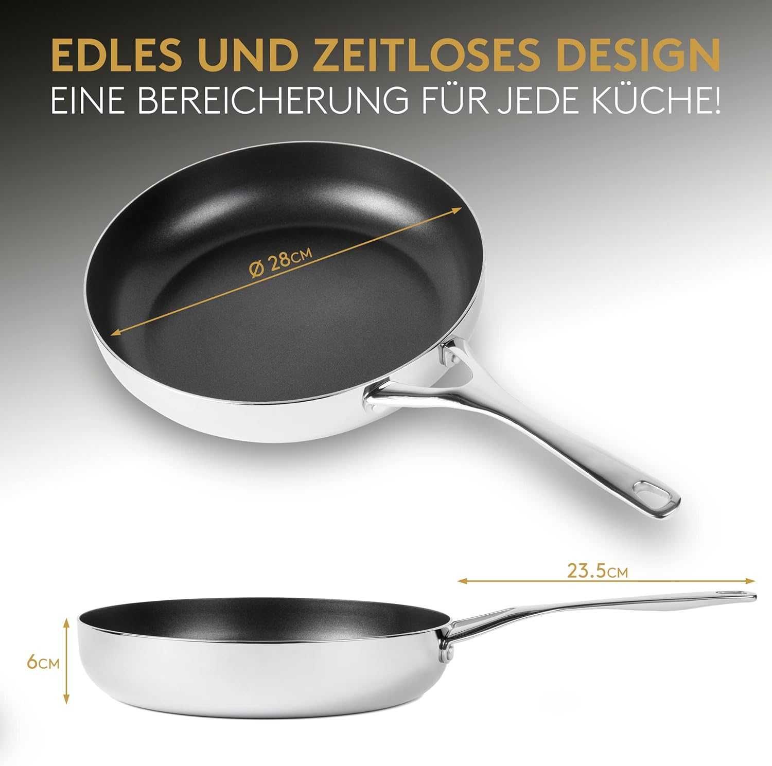 Тиган с капак HAUSLUND® Frying Pan 28 cm Non-Stick Coating,Нов