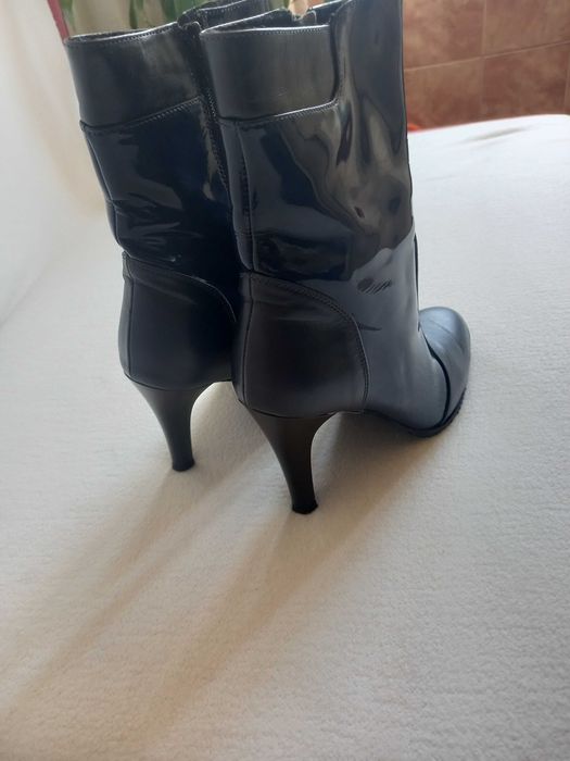 Botine piele naturala elegante cu toc Benvenuti