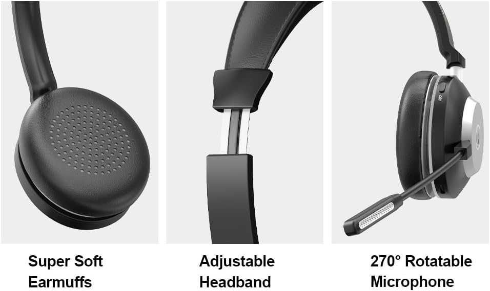 Безжични слушалки Wantek с микрофон - USB и Bluetooth