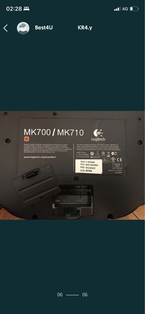 Tastatura MK700/MK710, utilizată, stare buna, caractere nemțești