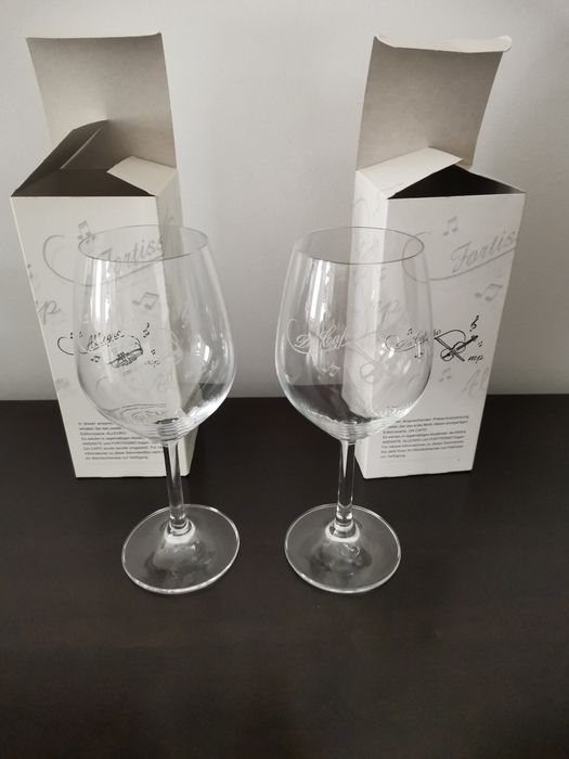 Set pereche pahare înalte cristal gravat Rastal Germania