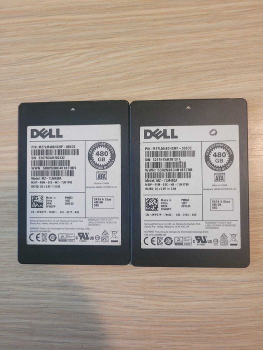 SSD DELL Samsung PM863 480GB SATA3 2.5-Inch Read Intensive 2 buc