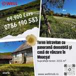 Teren intravilan cu panoramă deosebită și casă de vânzare în Moacșa!