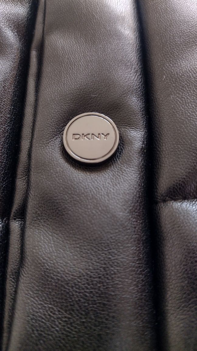 DKNY geaca jacheta noua bomber dama femei DonnaKaran neagra capse L XL