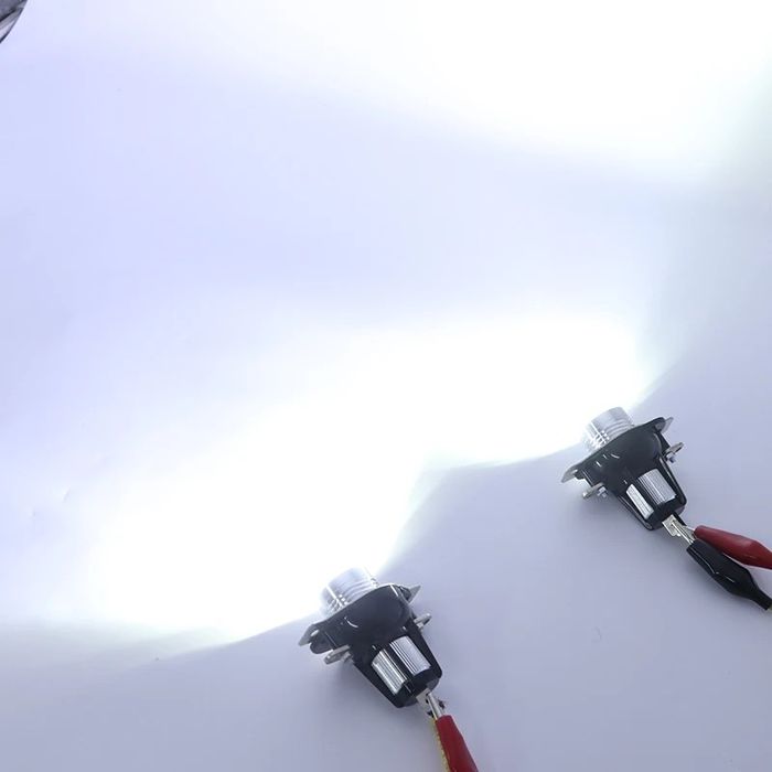 Becuri angel eyes poziti far halogen Bmw Seria 3 e90 e91 facelift Alb