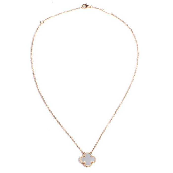 Van Cleef & Arpels VCA Rose Mother Pearl Alhambra 1 Motif Дамско Колие