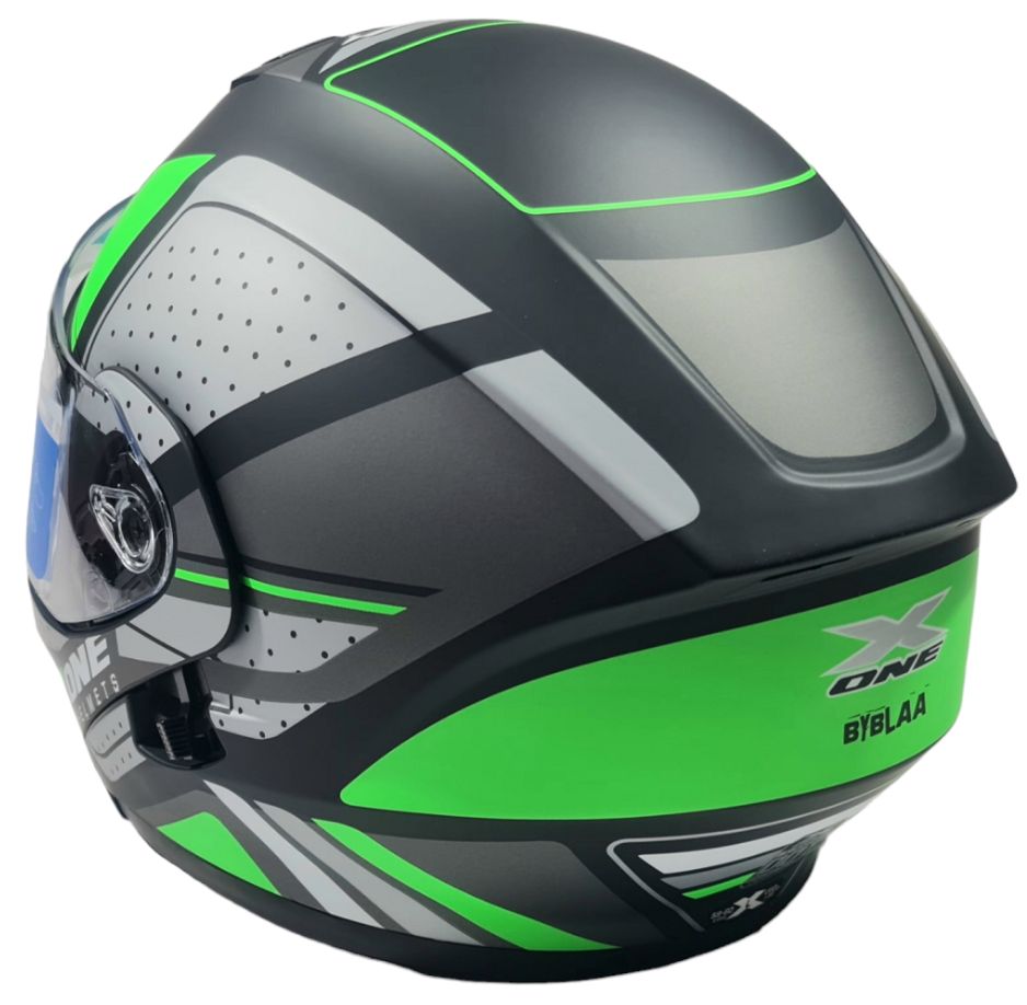 Мото каска X-ONE Helmets зелена, каски за мотор, мотокрос