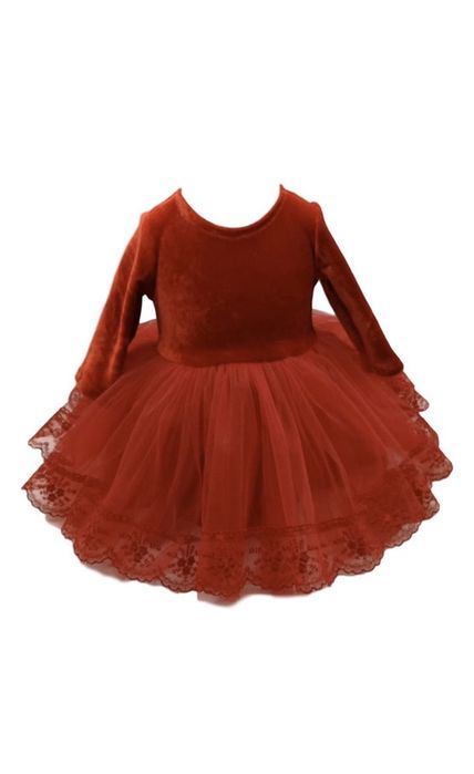 Rochie catifea tull craciunita 116 cm5-6 ani Casa de moda CRYSTAL INES