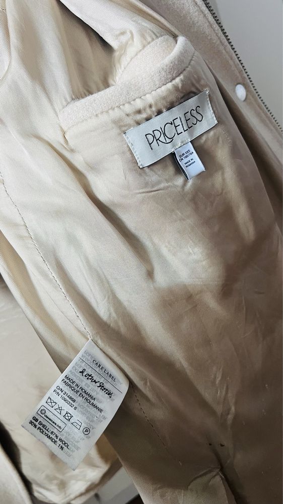 Palton scurt primavara toamna Priceless, Marime Xs Amestec lana