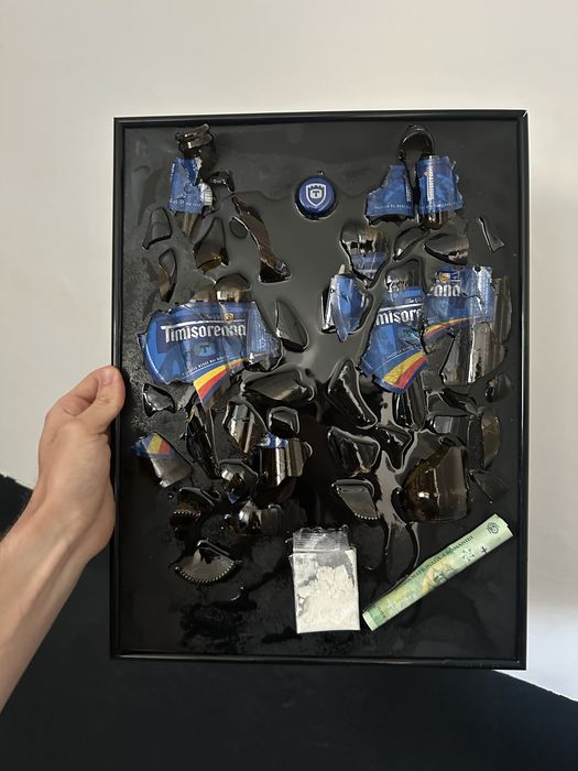 Tablou Artizanal din Sticla Sparta cu Rasina