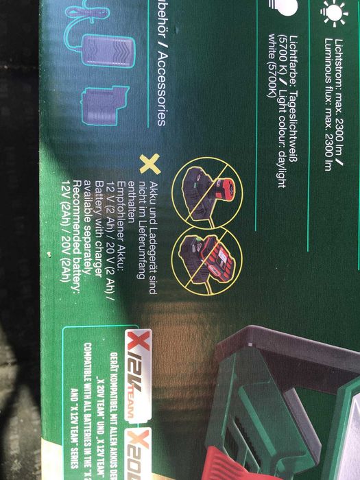 Proiector parkside 20V sau cu adaptor 12V ideal pentru peste