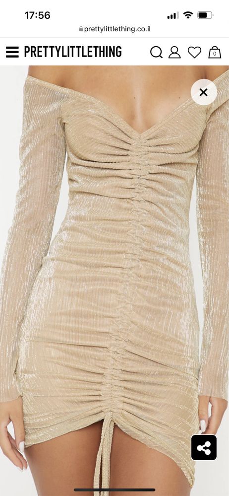 Rochie Pretty Little Thing gold, marimea XS/34