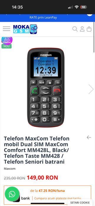telefon cu butoane maxcom