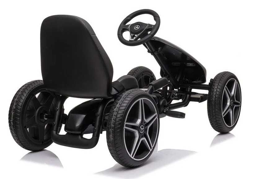 Kart cu pedale copii 3-9 ani Mercedes Go,R.cauciuc,scaun reglabil Negr